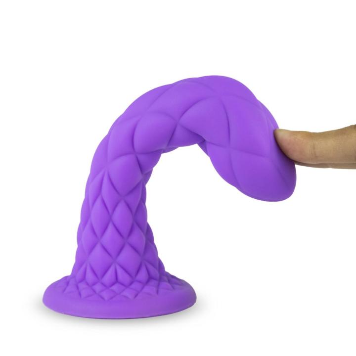 Termoreaktywne liliowe dildo 18,5 cm – jedwabisty silikon, IPX7