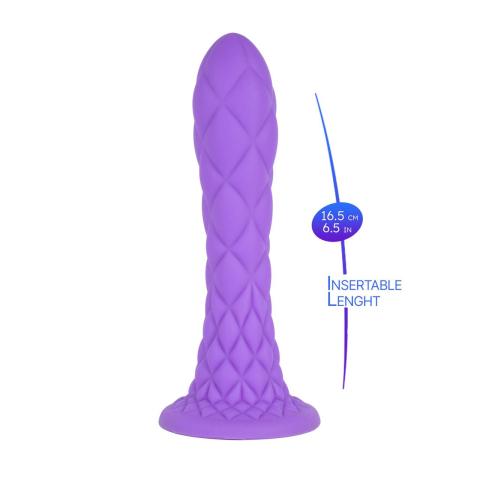 Termoreaktywne liliowe dildo 18,5 cm – jedwabisty silikon, IPX7