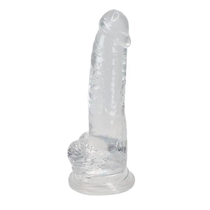 Przezroczyste dildo żelowe z przyssawką 20,6 cm | Loris.pl