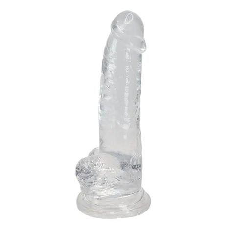 Przezroczyste dildo żelowe z przyssawką 20,6 cm