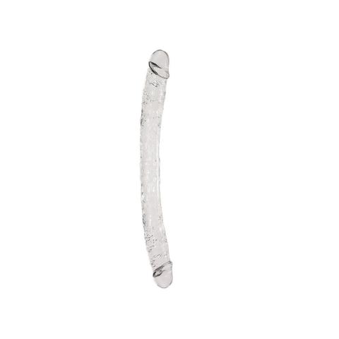 Podwójne dildo 38,5 cm TPE półprzezroczyste