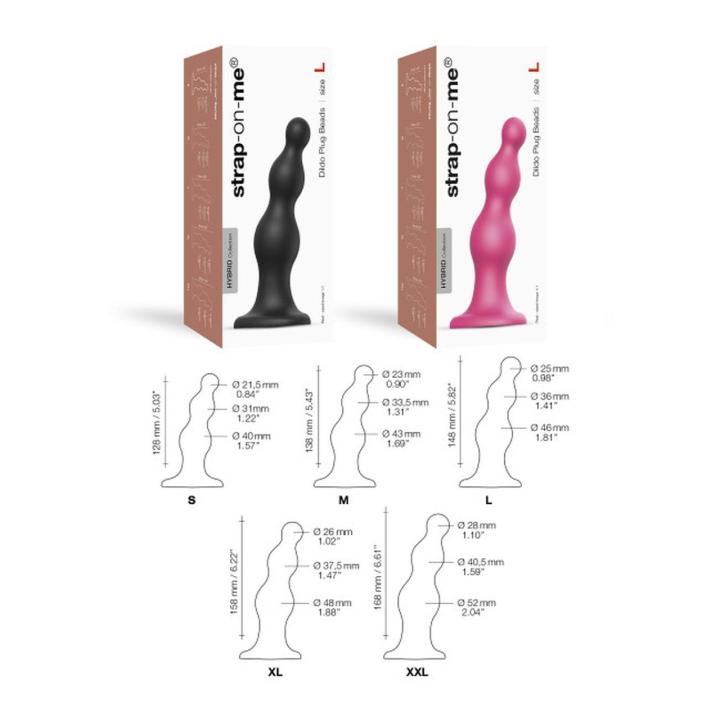 Czarne dildo analne z koralikami S z przyssawką