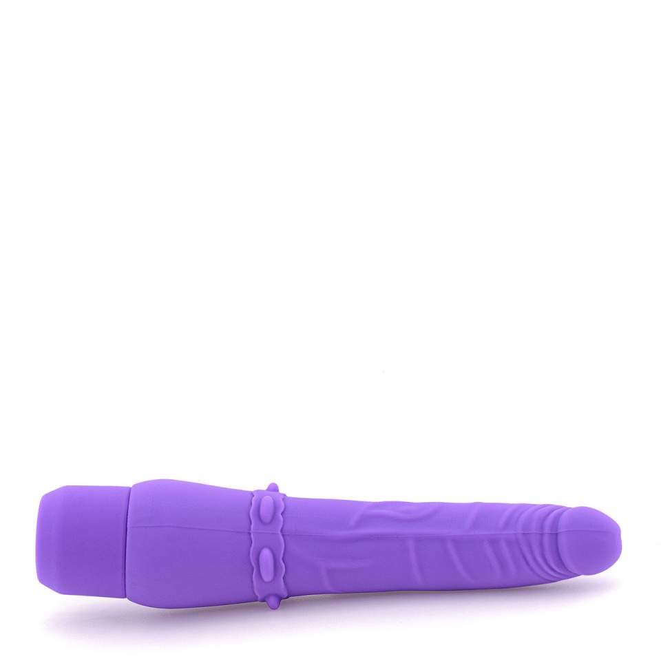 Fioletowy silikonowy wibrator realistyczny z wypustkami do dodatkowej stymulacji