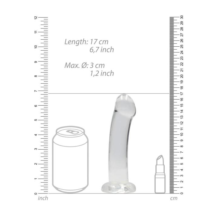 Przezroczyste dildo z przyssawką 17 cm – analne i waginalne