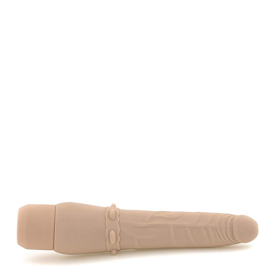 Cielisty smukły wibrator realistyczny z wypustkami do dodatkowej stymulacji