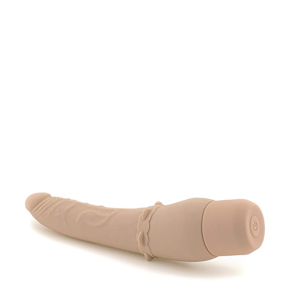 Cielisty smukły wibrator realistyczny z wypustkami do dodatkowej stymulacji