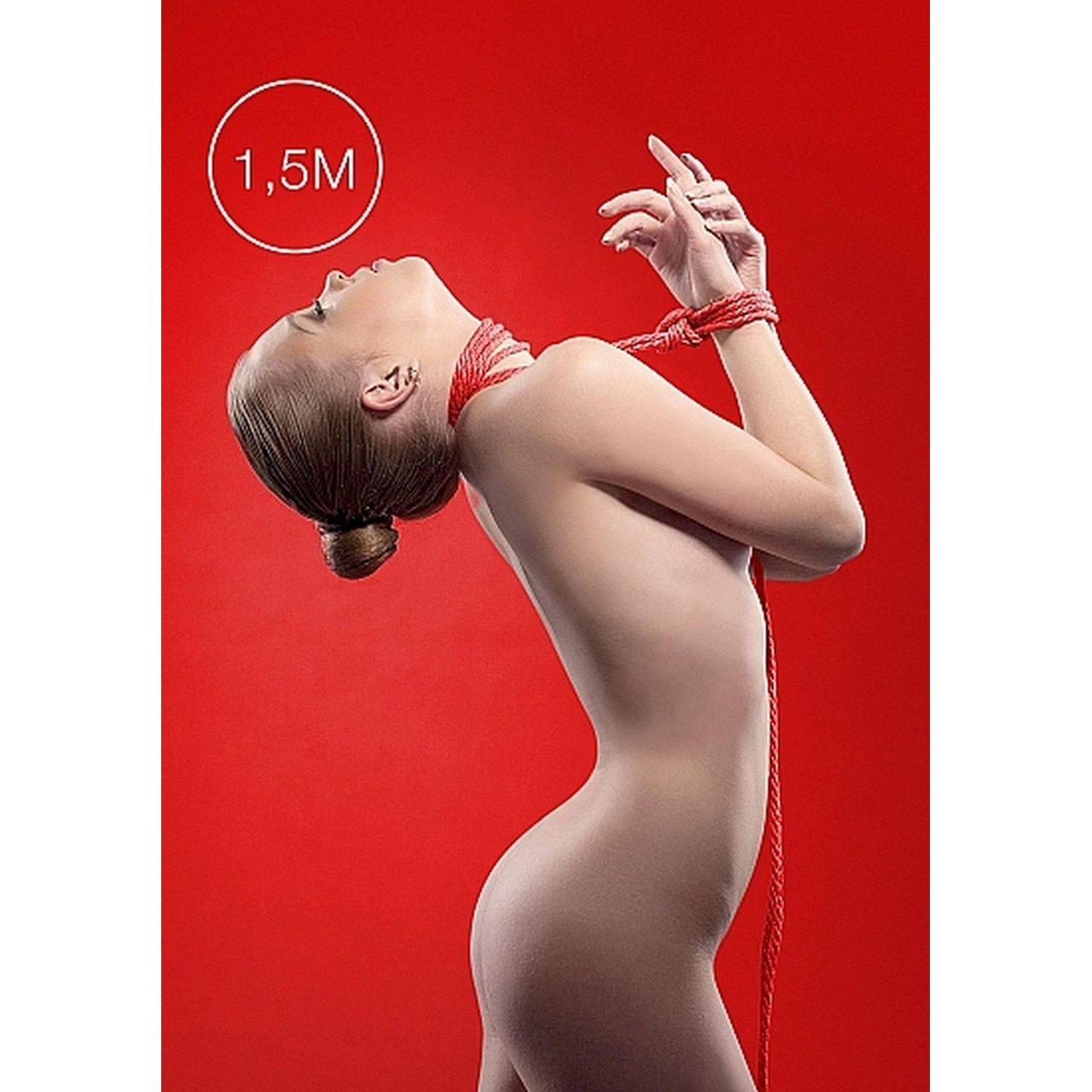 Czerwona linka bondage 1,5 m 6 mm z nylonu – wiązanie BDSM | Loris.pl