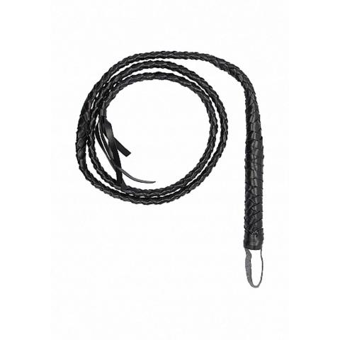 Pleciony bicz BDSM ze skóry bonded 37 cm – akcesoria BDSM
