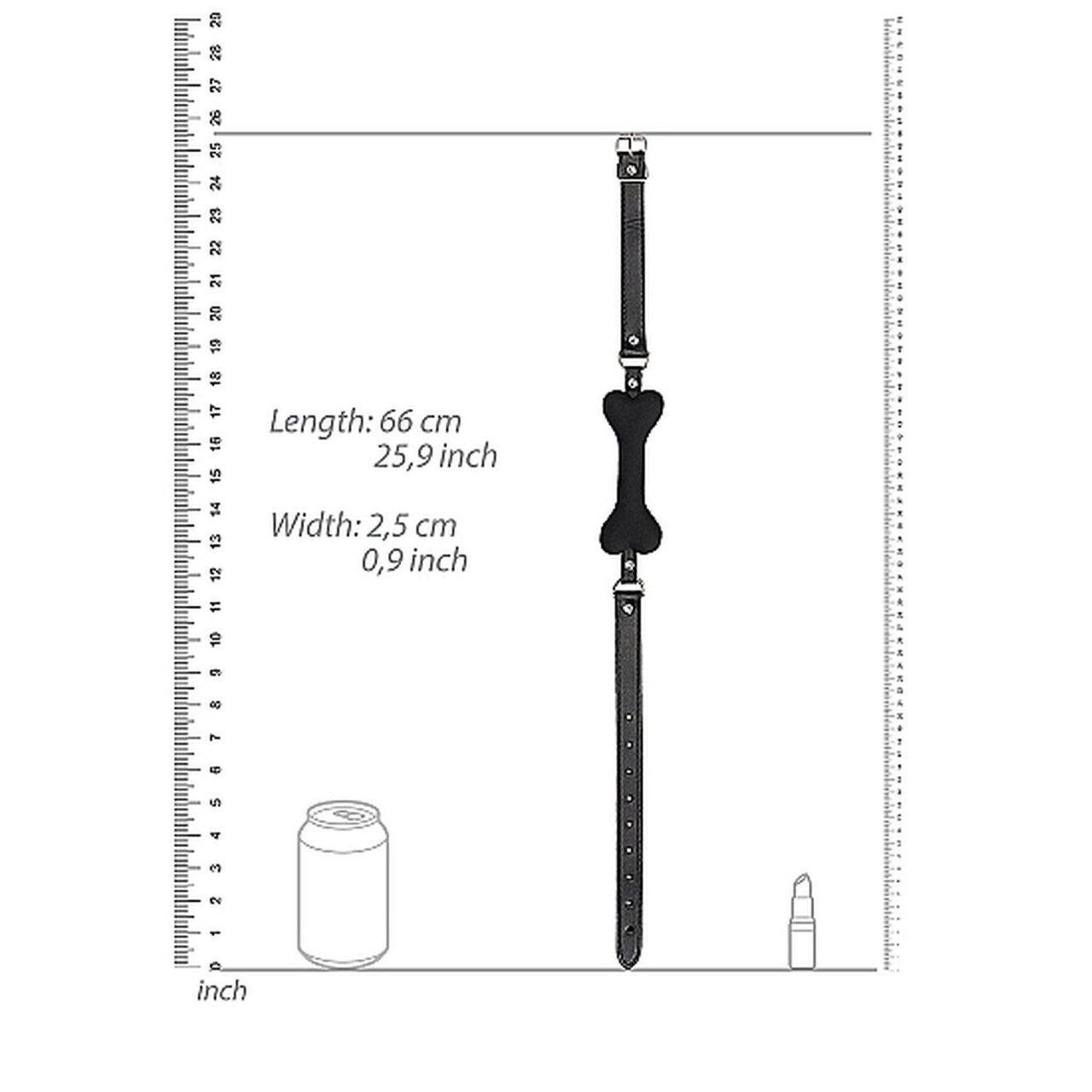Knebel silikonowy w kształcie kości czarny | BDSM | Loris.pl