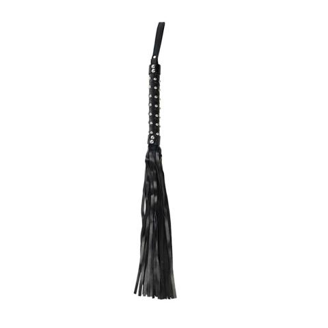 Czarny flogger BDSM 65 cm ze skóry PU