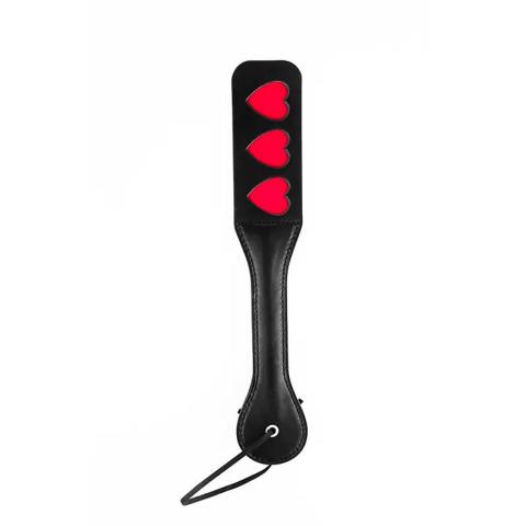 Skórzana packa BDSM serce 32 cm – elegancka packa do klapsów