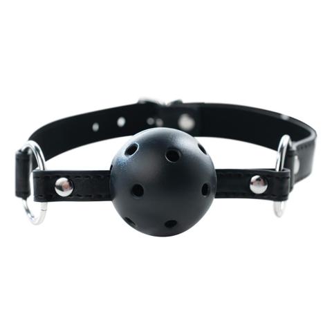 Oddychający knebel BDSM z kulą 4 cm | Regulowany pasek 63 cm