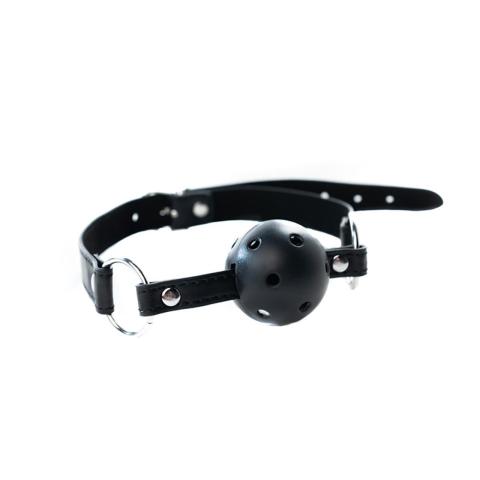 Oddychający knebel BDSM z kulą 4 cm | Regulowany pasek 63 cm