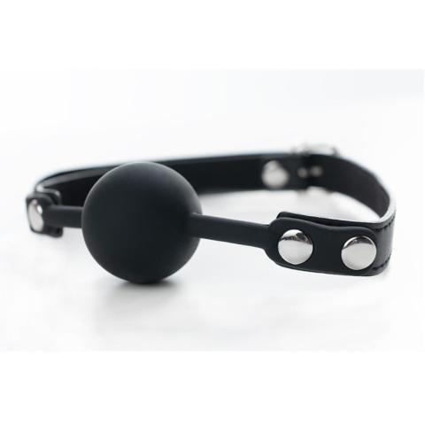 Czarny knebel silikonowy 4 cm z regulowanymi paskami | BDSM