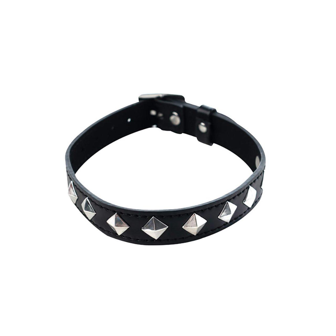 Regulowana obroża BDSM z ekoskóry PU i metalu | Loris.pl