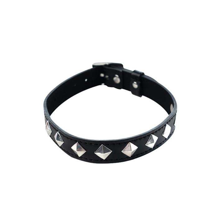 Regulowana obroża BDSM z ekoskóry PU i metalu | Loris.pl