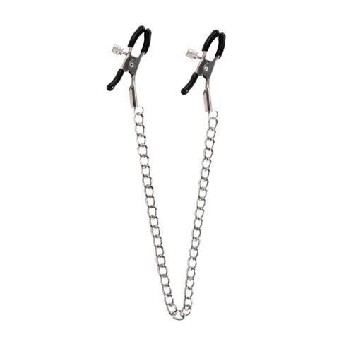 Regulowane klamry na sutki z łańcuszkiem 31 cm | metal bez niklu