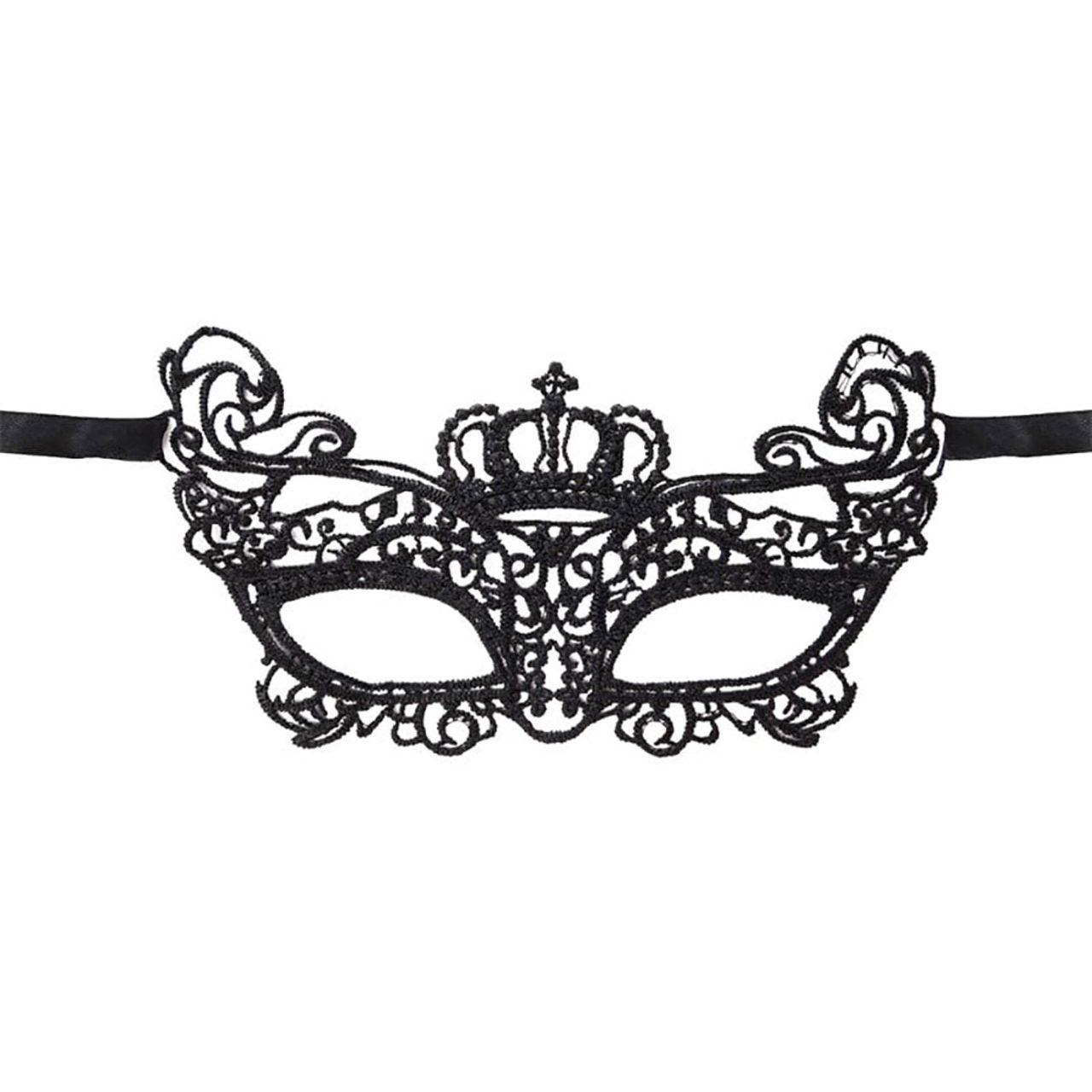 Koronkowa maska elastyczna na maskaradę i zmysłowe zabawy | Loris.pl