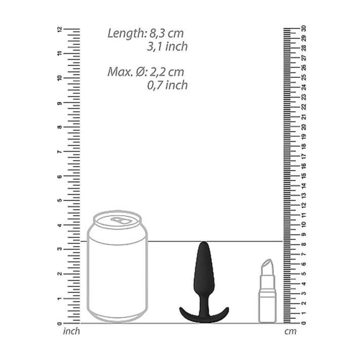 Smukły plug analny czarny 7,5 cm | Silikon medyczny