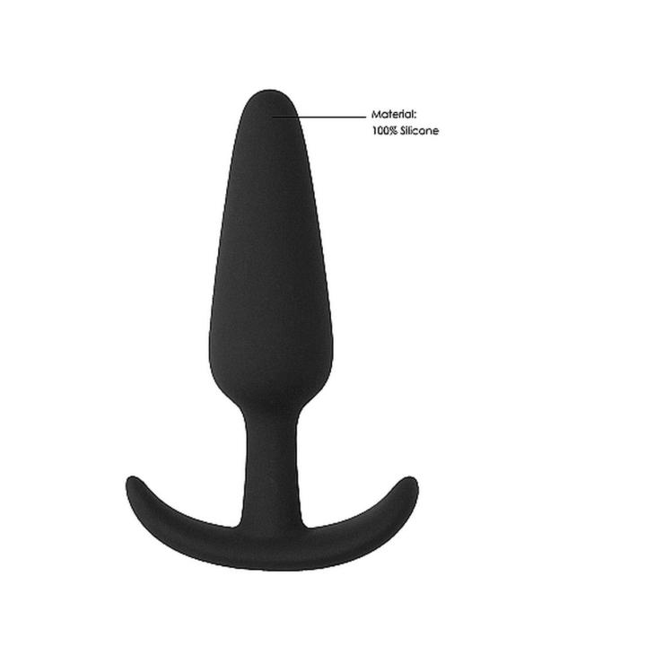 Smukły plug analny czarny 7,5 cm | Silikon medyczny