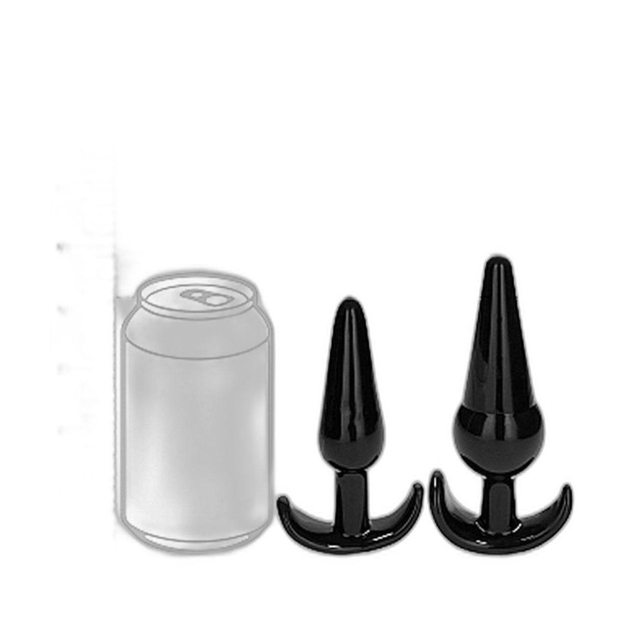 Zestaw korków analnych 4 szt. czarne TPE IPX7 | Loris.pl