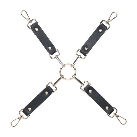 Łącznik hogtie 4-way do kajdanek czarno-czerwony