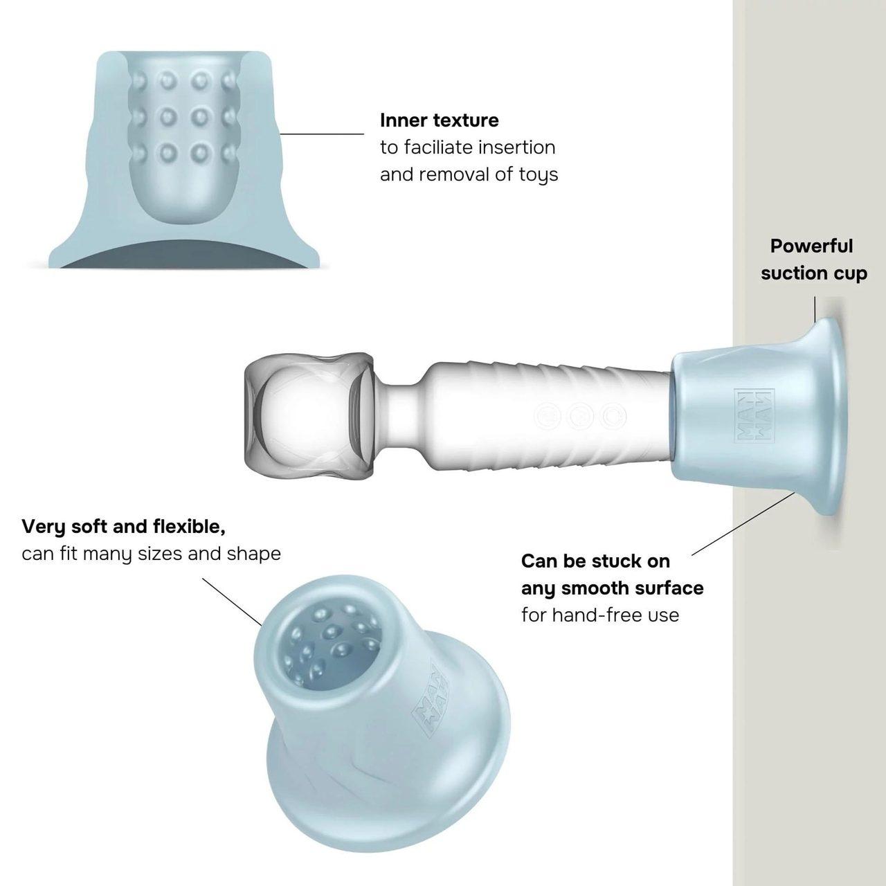 Silikonowy uchwyt z przyssawką do masażera wand 2–4,5 cm | Loris.pl