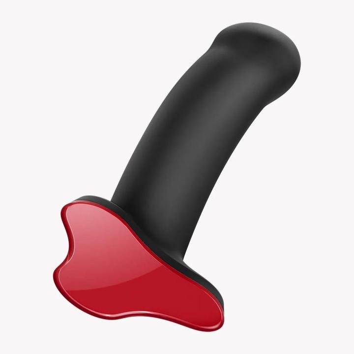 Czarne dildo silikonowe 13,5 cm z przyssawką i do uprzęży
