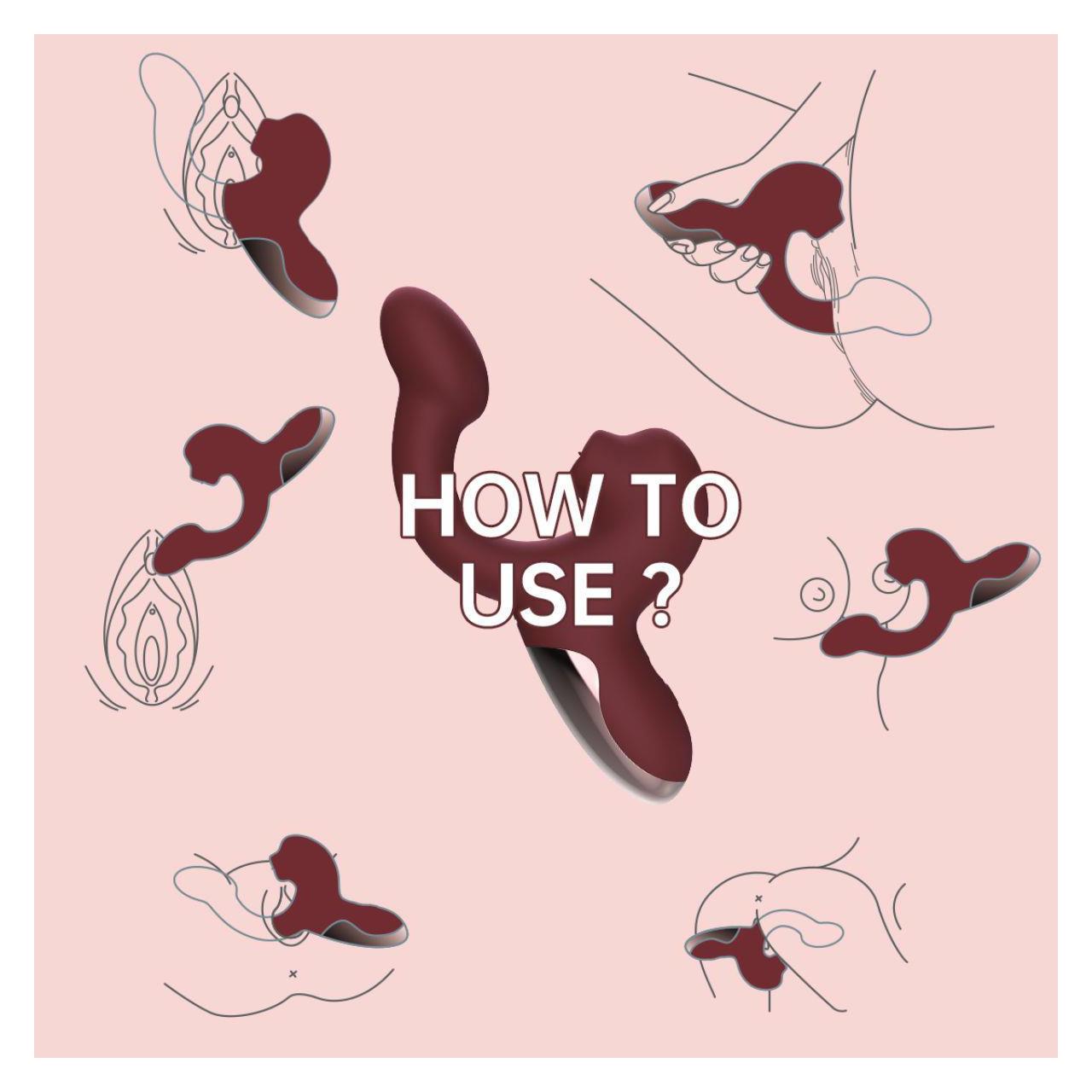 Wibrator z języczkiem i punktem G z aplikacją, wodoodporny czerwony | Loris.pl