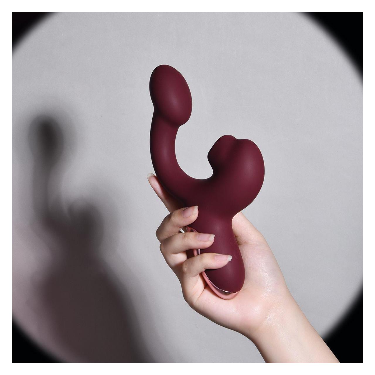 Wibrator z języczkiem i punktem G z aplikacją, wodoodporny czerwony | Loris.pl