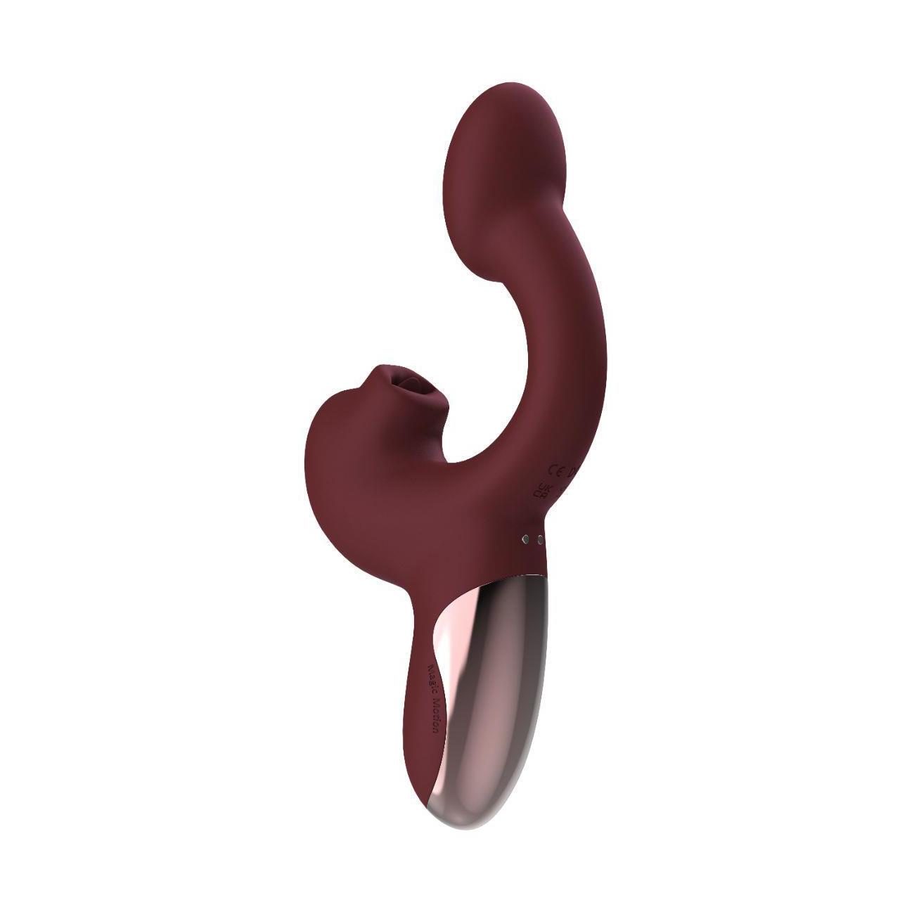Wibrator z języczkiem i punktem G z aplikacją, wodoodporny czerwony | Loris.pl
