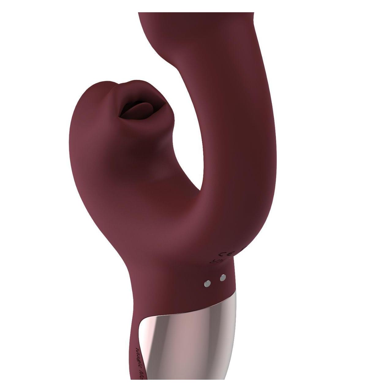 Wibrator z języczkiem i punktem G z aplikacją, wodoodporny czerwony | Loris.pl