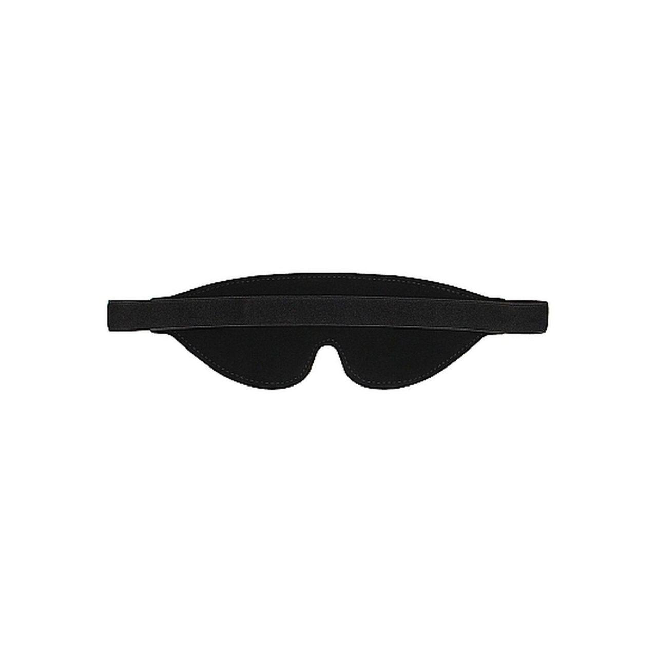 Skórzana opaska na oczy czarna z wycięciem i czerwonym podbiciem | Loris.pl
