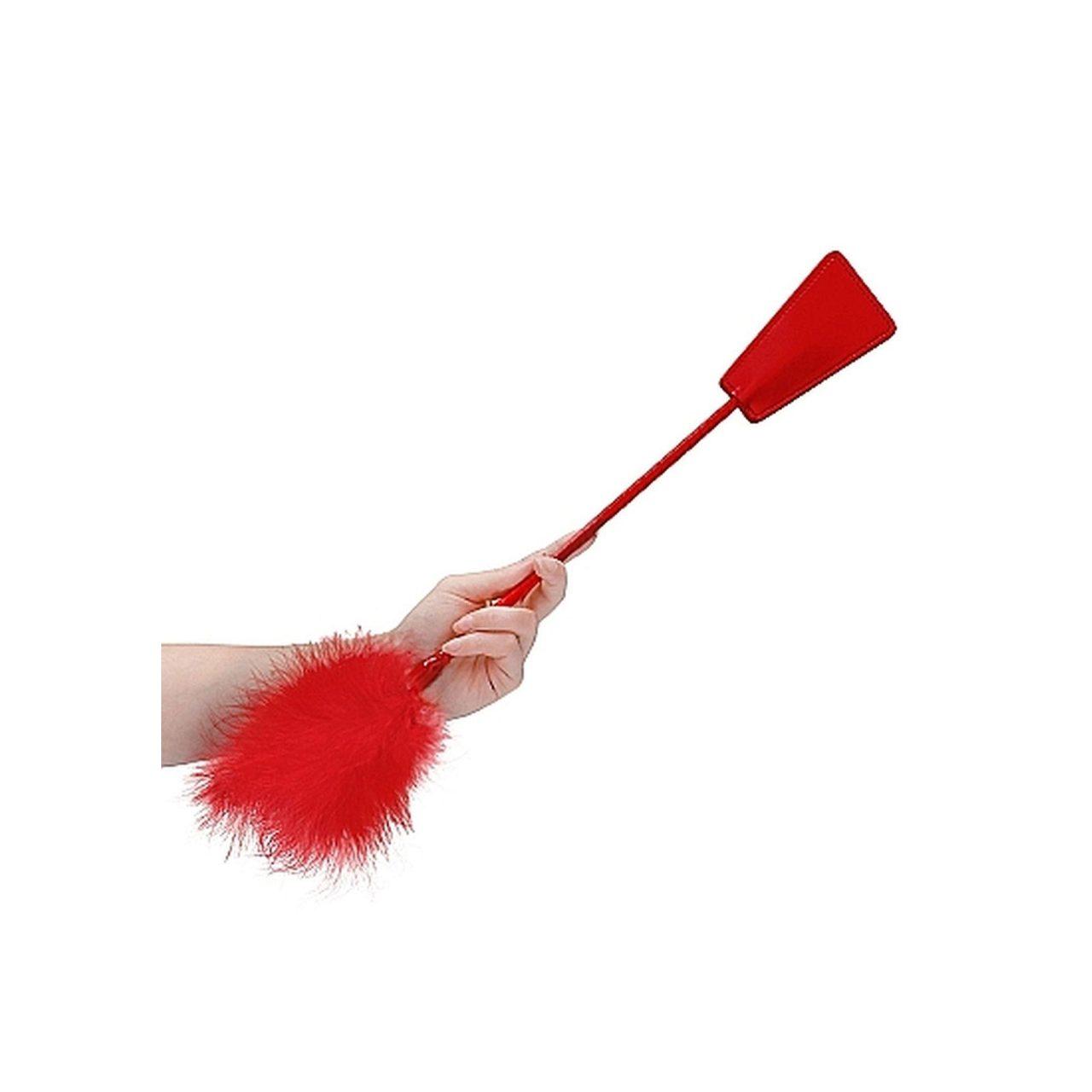 Czerwona packa BDSM z piórkiem – łaskotanie i klapsy | Loris.pl