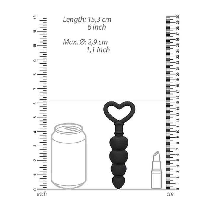 Czarne koraliki analne silikonowe 15,3 cm – średnica 2,9 cm