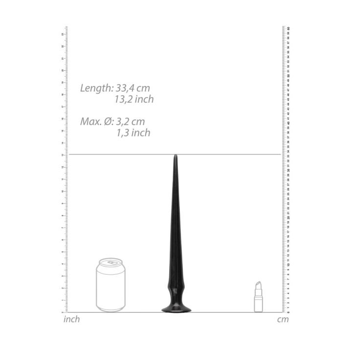 Kolczaste dildo analne 33 cm czarne | Bez ftalanów