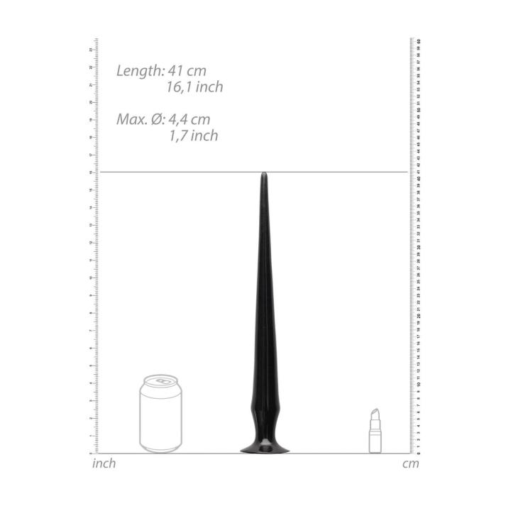 Kolczaste dildo analne 42 cm czarne – długość użytkowa 40 cm