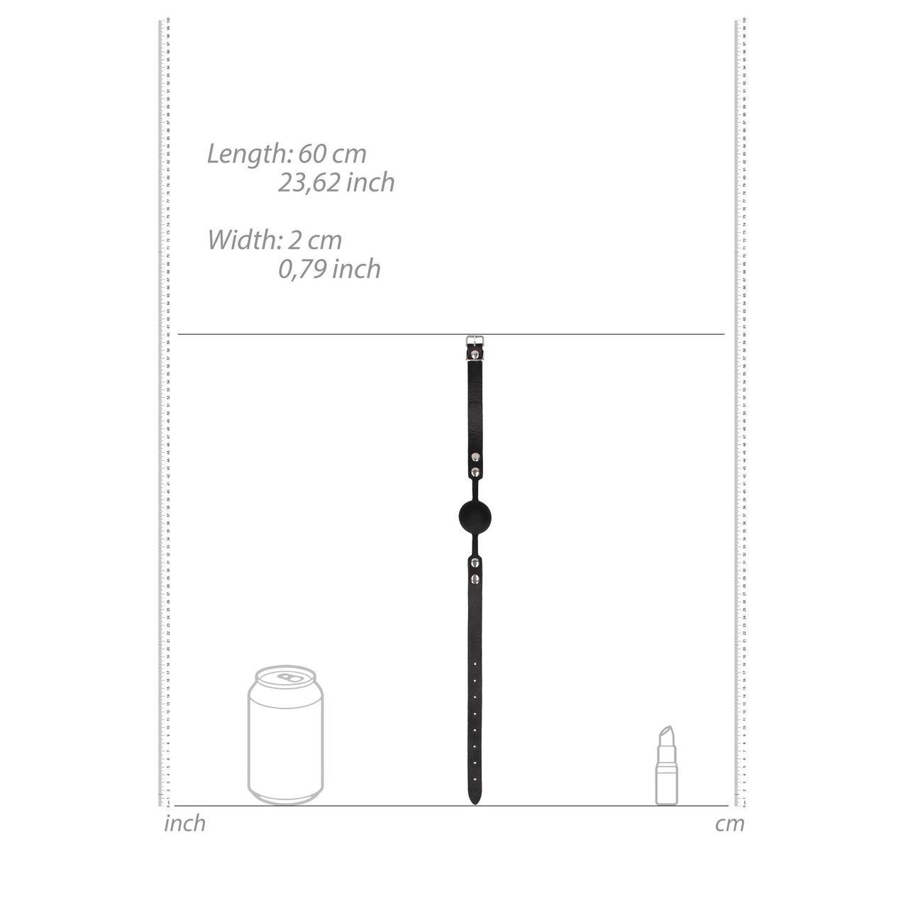 Knebel kulkowy BDSM silikonowy ze skórzanymi paskami | Loris.pl