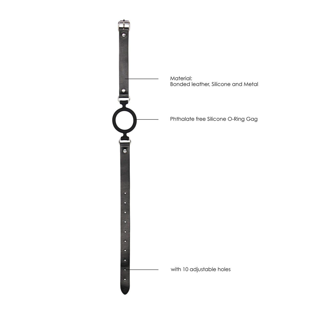Knebel ring silikonowy z regulowanymi skórzanymi paskami | Loris.pl