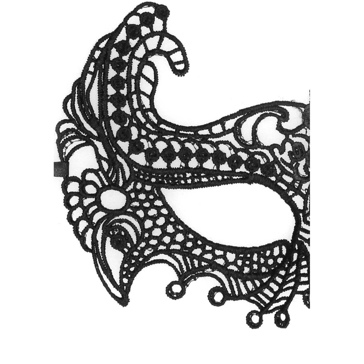 Czarna koronkowa maska na oczy w stylu weneckim – wiązana | Loris.pl