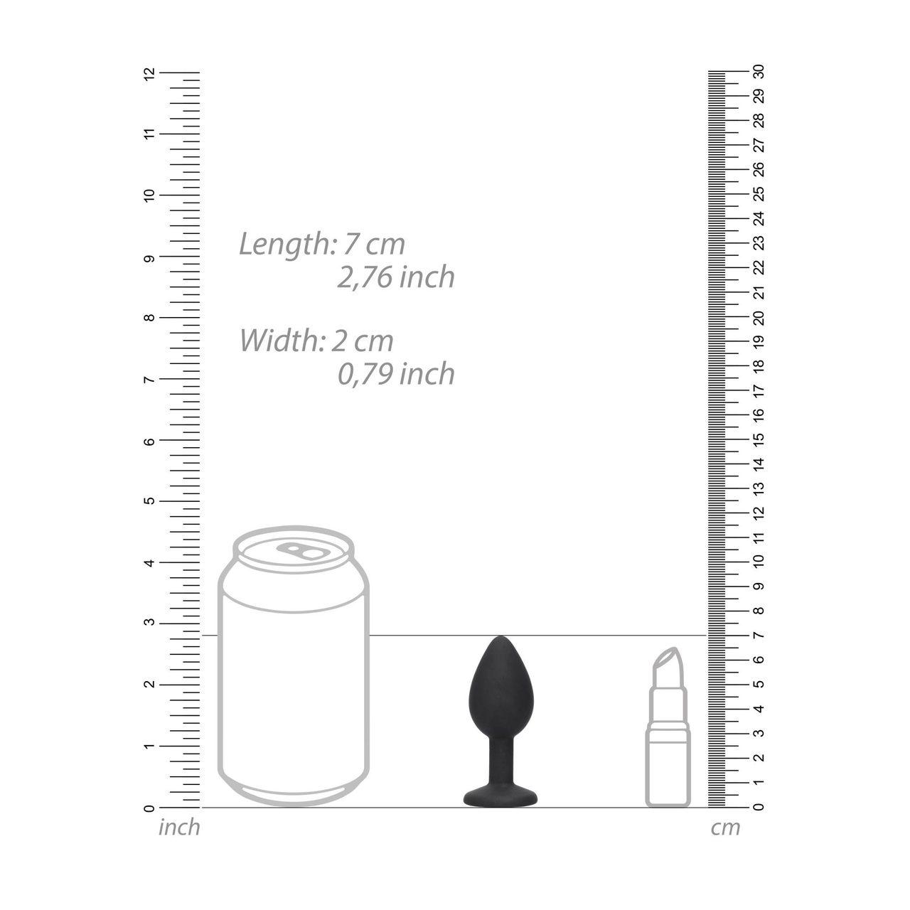 Silikonowy korek analny z ozdobą wyjmowaną 7,3 cm - biżuteria analna