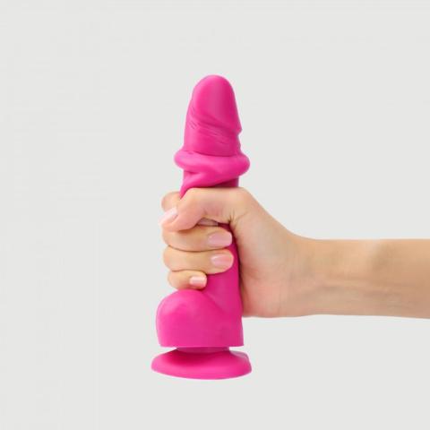 Realistyczne dildo fuksja M z przesuwaną skórą | silikon podwójnej gęstości