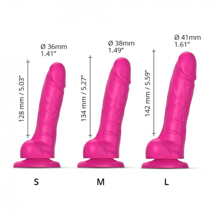 Realistyczne dildo fuksja M z przesuwaną skórą | silikon podwójnej gęstości