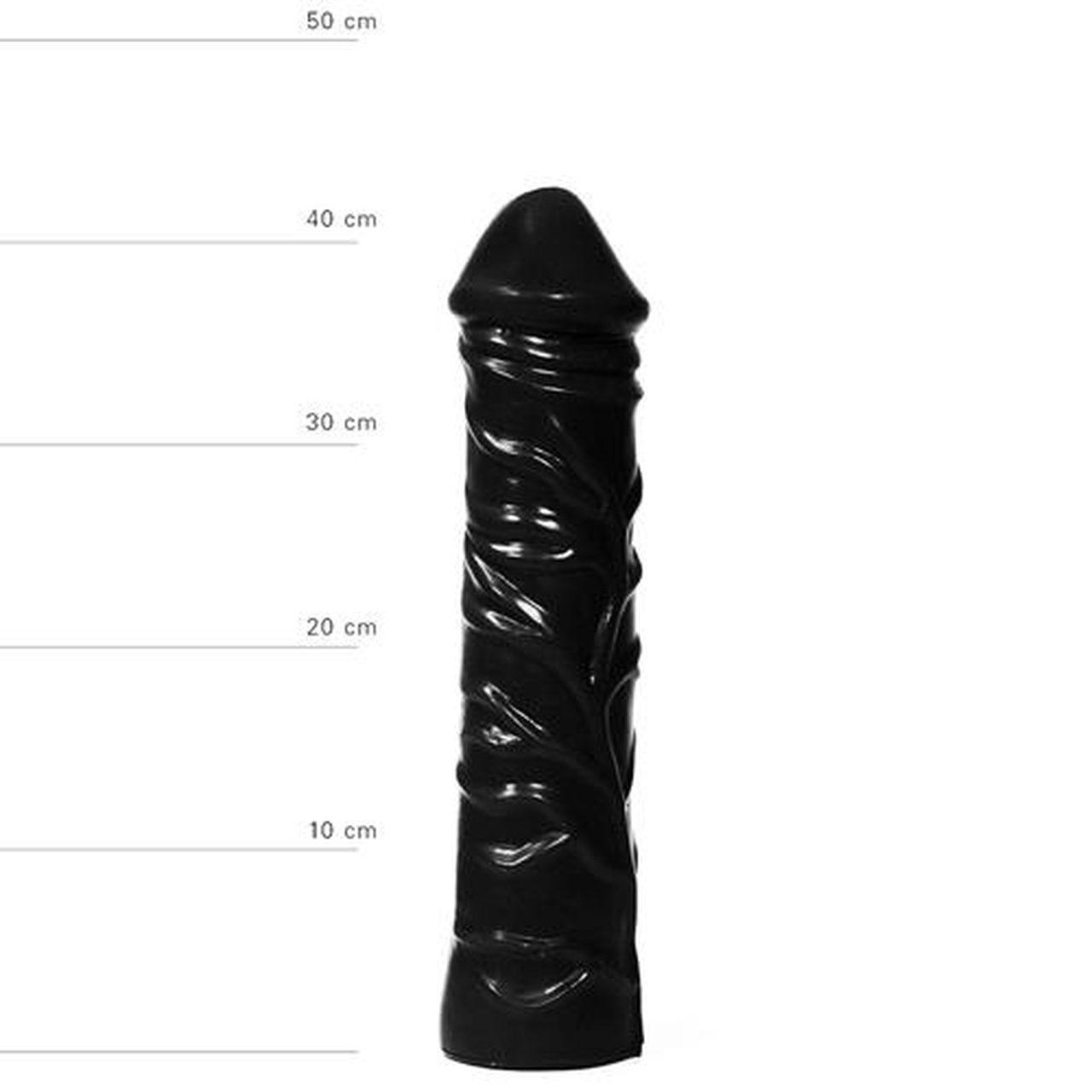Realistyczne dildo XXL 33 cm czarne - żyłkowanie i żołądź | Loris.pl
