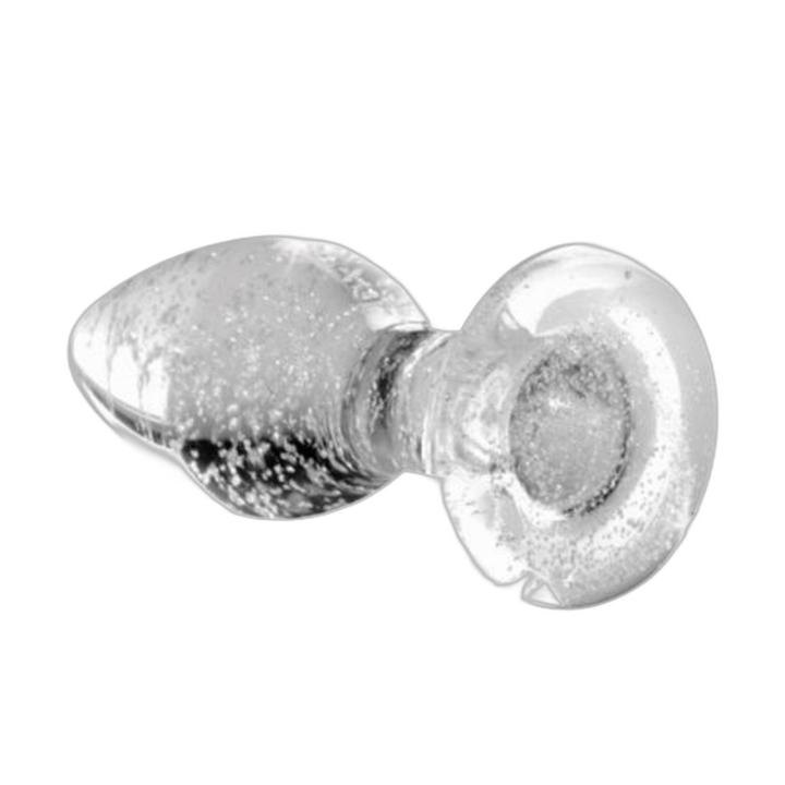 Szklany plug analny świecący w ciemności 9,6 cm | Loris.pl