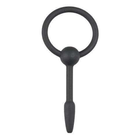 Mały silikonowy plug do penisa z uchwytem i kanałem