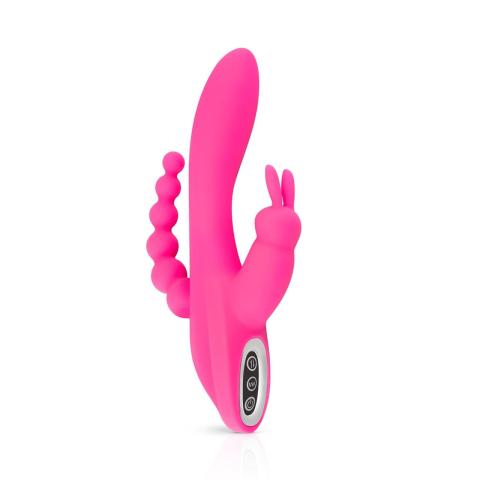 Podwójny wibrator króliczek 4w1 wodoodporny USB 21 cm
