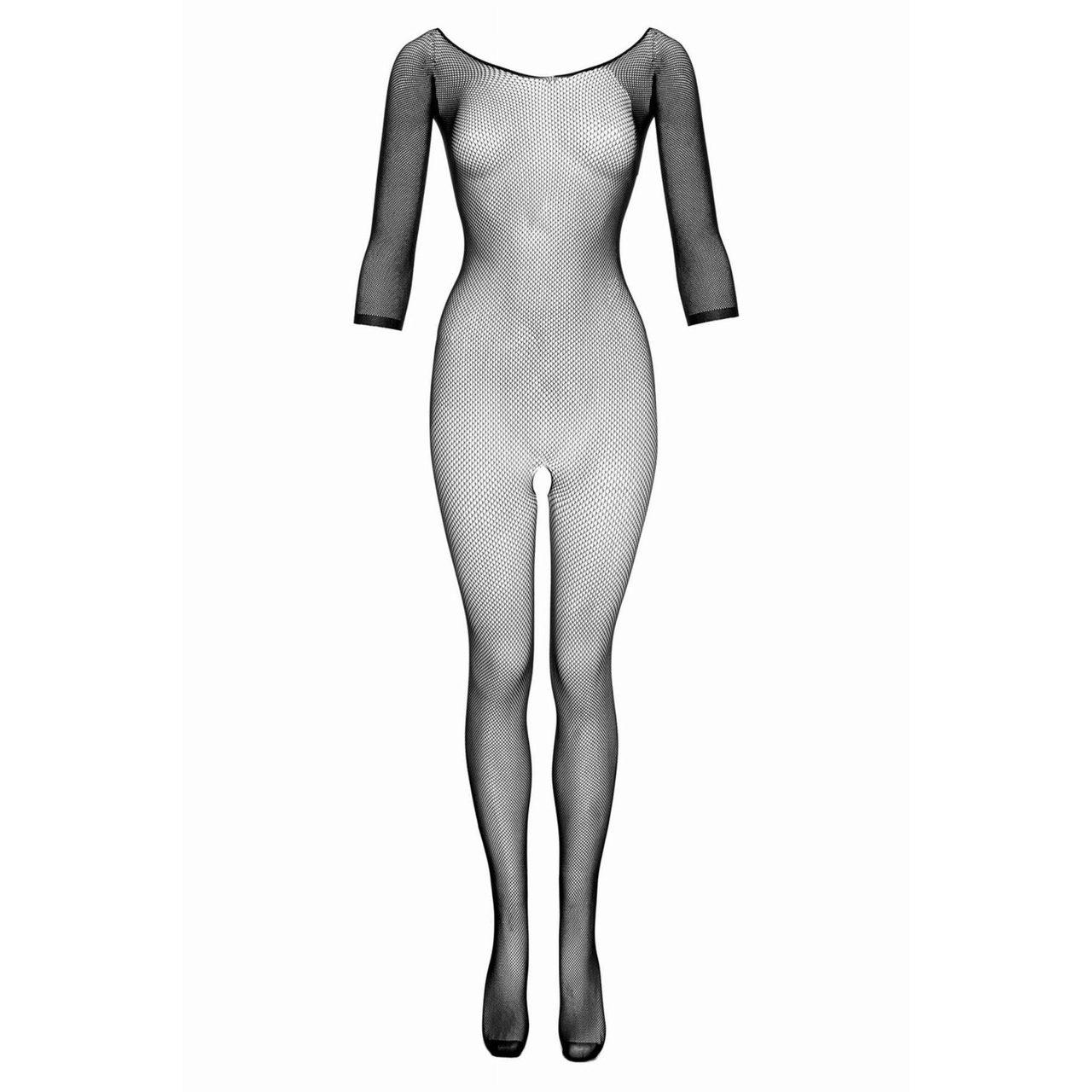 Czarny catsuit bodystocking z wzorem – zmysłowa bielizna | Loris.pl