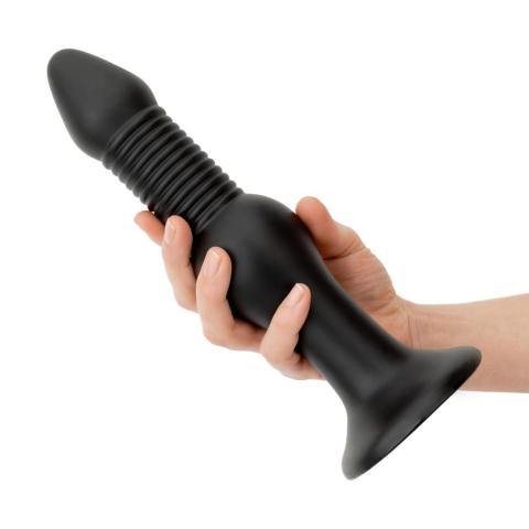 Żebrowane dildo analno-waginalne 25 cm, 6,6 cm