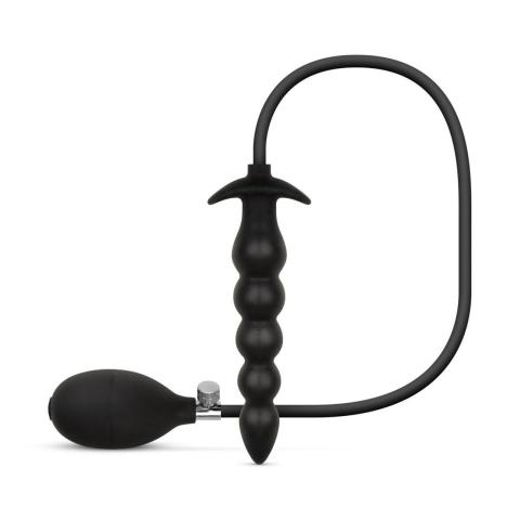 Pompowany korek analny z pompką 20 cm czarny